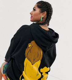 Oversize-худи с принтом Simba and Mufasa на спине Disney The Lion King x ASOS DESIGN Curve - Черный