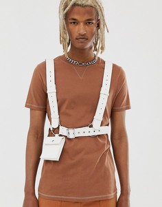 Белая сбруя-бандаж из искусственной кожи с сумкой ASOS DESIGN - Белый