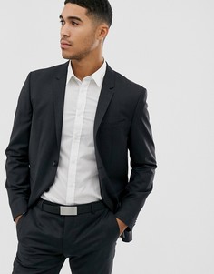 Фактурный приталенный пиджак Calvin Klein - Черный