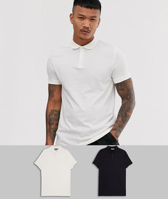 Набор из 2 трикотажных поло ASOS DESIGN СКИДКА
