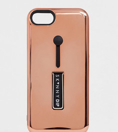 Чехол для iPhone 6/7/8/s/6 Plus/7 Plus/iPhoneX цвета розового золота с кольцом и подставкой Skinnydip - Золотой
