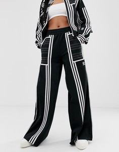 Черные широкие спортивные брюки с полосками adidas Originals x Ji Won Choi - Черный