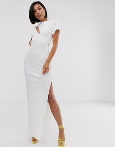 Платье макси с вырезами и металлической молнией ASOS DESIGN - Белый
