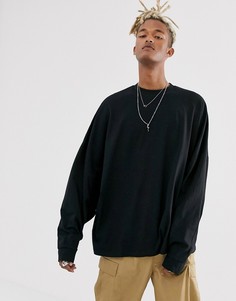 Очень свободный черный лонгслив ASOS DESIGN - Черный