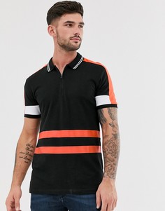 Черное поло колор блок Jack & Jones Core - Черный