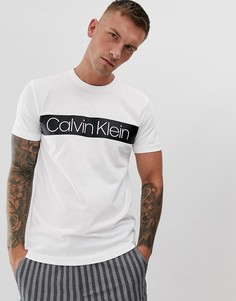 Белая футболка в полоску с логотипом Calvin Klein эксклюзивно для ASOS - Белый