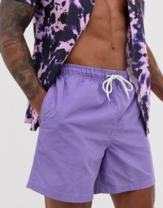 Фиолетовые шорты для плавания с эффектом кислотной стирки New Look - Фиолетовый