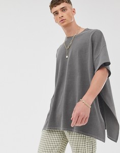 Oversize-футболка с разрезами Reclaimed Vintage - Серый