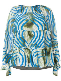 Odeeh блузка в стиле колор-блок с принтом