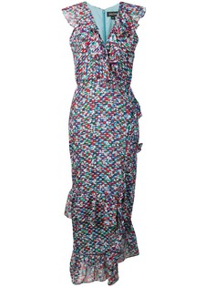 Saloni платье с цветочным принтом и оборками