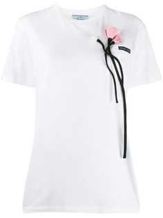 Prada floral applique T-shirt