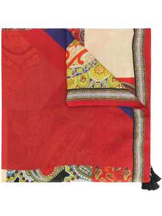 Etro платок с узором пейсли и бахромой