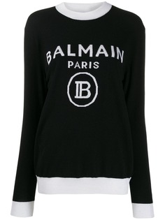 Balmain джемпер вязки интарсия с логотипом