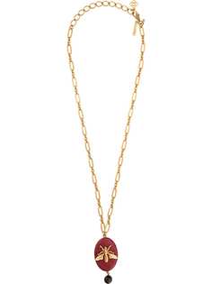 Oscar de la Renta stone pendant necklace