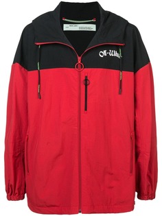 Off-White двухцветная куртка на молнии