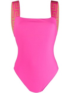 Versace contrasting greca straps swimsuit
