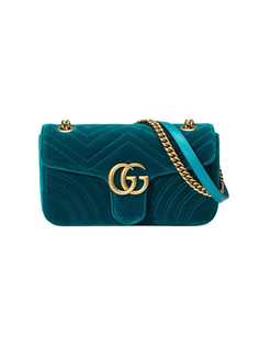 Gucci бархатная сумка на плечо GG Marmont