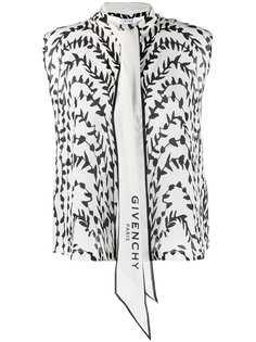 Givenchy блузка с бантом и принтом