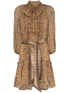 Zimmermann платье мини с леопардовым принтом