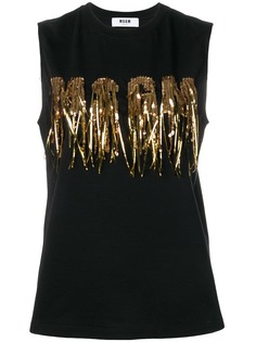 MSGM топ с логотипом и пайетками