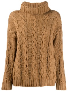 Liska turtleneck cable-knit jumper