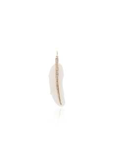 Jacquie Aiche feather 14kt gold diamond necklace