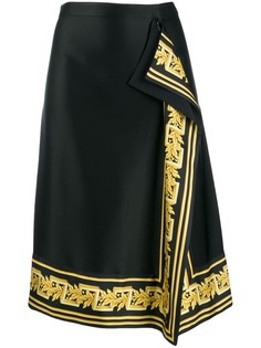 Versace baroque trim midi skirt