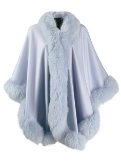 Liska fox fur trim cape