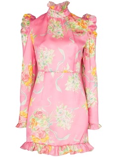 Alessandra Rich rose print mini dress