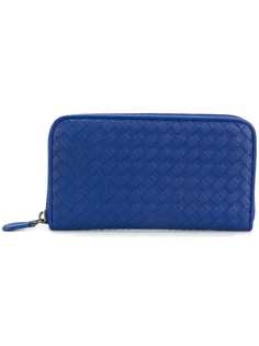 Bottega Veneta кошелек с плетеным дизайном на молнии