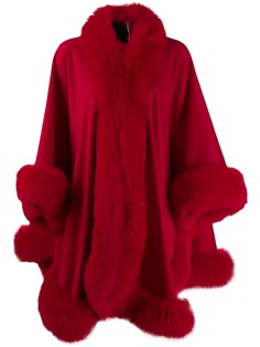 Liska fox fur trim cape