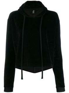 Thom Krom cropped velvet hoodie