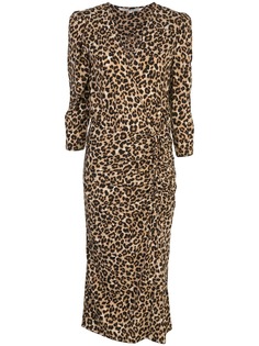 Veronica Beard ruched leopard print dress