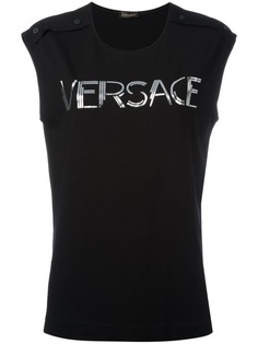 Versace топ без рукавов с логотипом