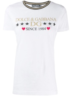 Dolce & Gabbana футболка с логотипом и блестками