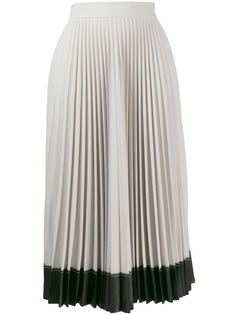 Givenchy плиссированная юбка с контрастным подолом