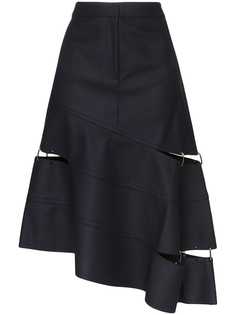 Tibi asymmetric cut-out skirt