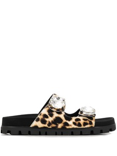 Miu Miu embellished leopard sandals