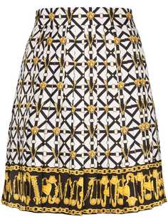 Versace Medusa printed pleated mini skirt
