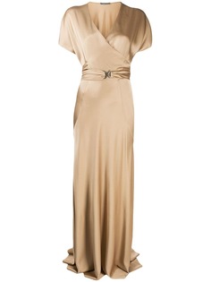 Alberta Ferretti belted wrap front gown