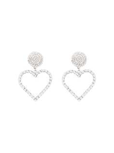 Alessandra Rich Crystal heart drop earrings