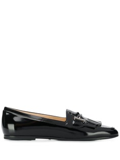 Tods лакированные лоферы с Т-образными пряжками Tod`S