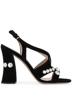 Miu Miu босоножки с кристаллами
