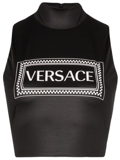 Versace укороченный топ с логотипом