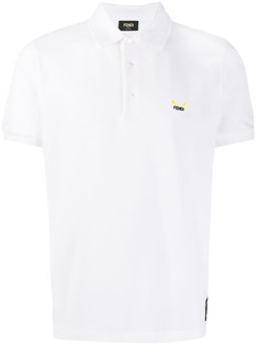 Fendi рубашка-поло с вышитым логотипом