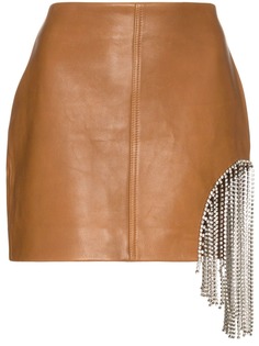 AREA crystal fringe-embellished mini skirt