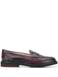 Tods лоферы с тиснением под кожу змеи Tod`S