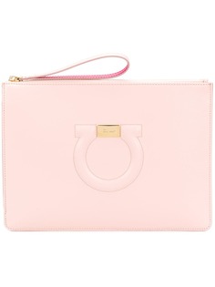 Salvatore Ferragamo Gancio embossed clutch bag