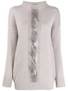 D.Exterior metallic stripe jumper