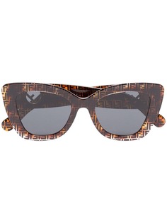 Fendi Eyewear солнцезащитные очки с принтом Dark Havana